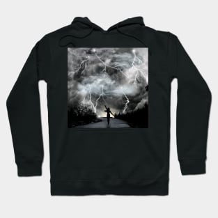 Wild Storm Dance - Woman Surrounded by Lightning Hoodie